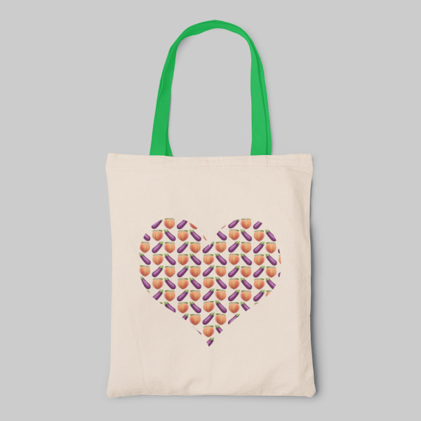 Fabric bag "Eggplant and peach" Fabric bag "Eggplant and peach"