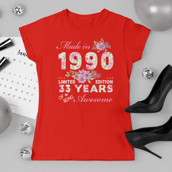 Women's T-shirt "Made in" with your selected date Women's T-shirt "Made in" with your selected date