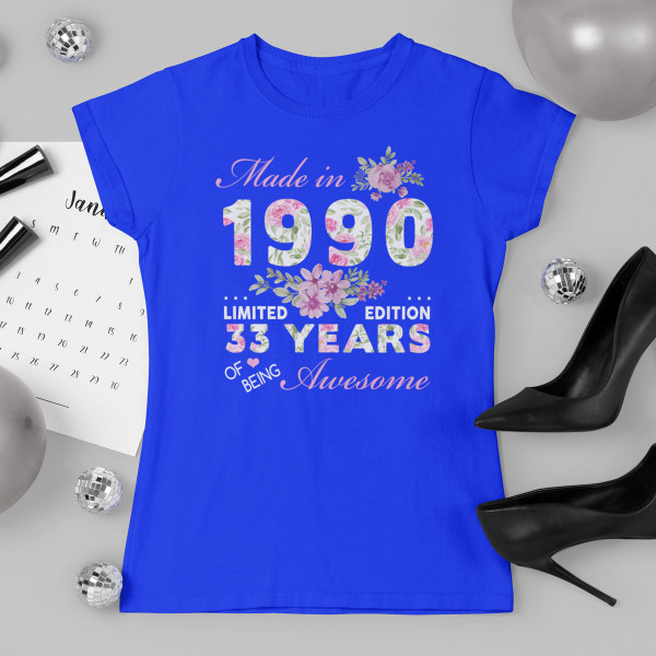 Women's T-shirt "Made in" with your selected date Women's T-shirt "Made in" with your selected date