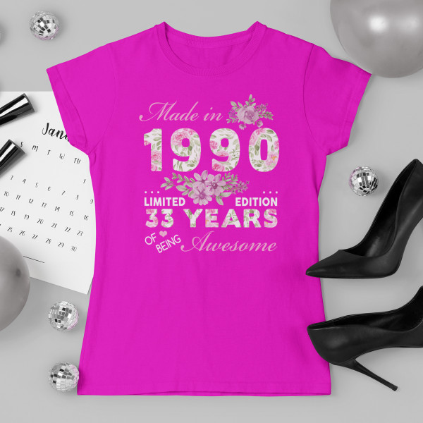 Women's T-shirt "Made in" with your selected date Women's T-shirt "Made in" with your selected date