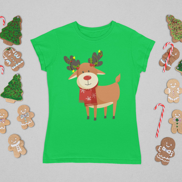 Women's T-shirt "Festive reindeers"