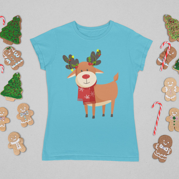 Women's T-shirt "Festive reindeers"