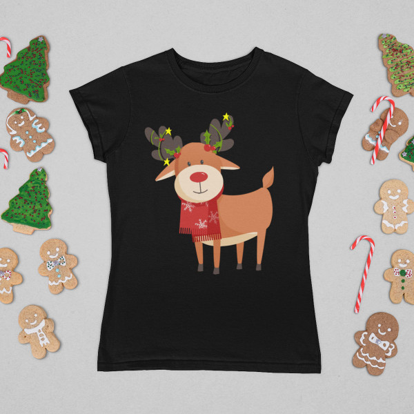 Women's T-shirt "Festive reindeers"