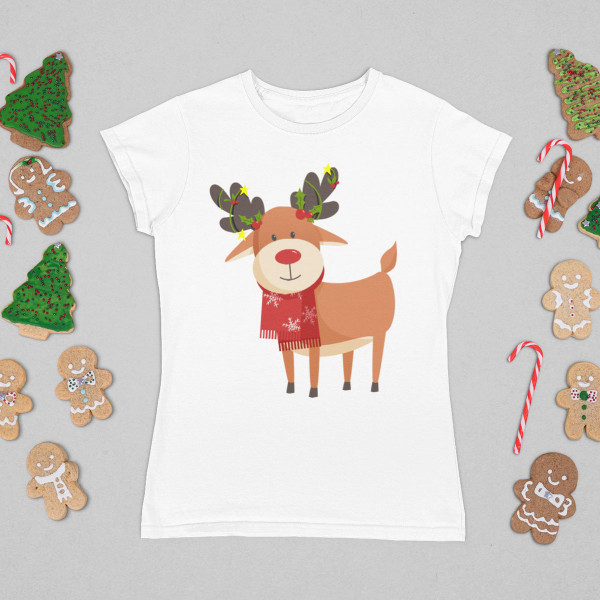 Women's T-shirt "Festive reindeers"