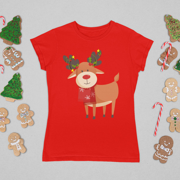 Women's T-shirt "Festive reindeers"