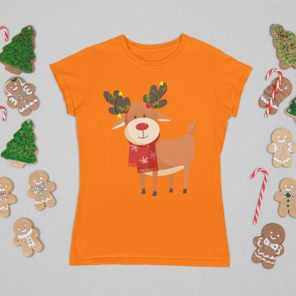 Women's T-shirt "Festive reindeers"