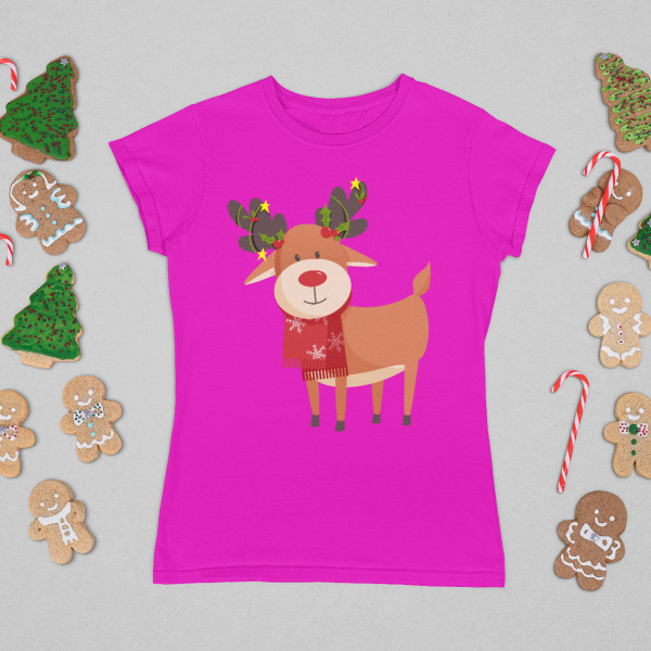 Women's T-shirt "Festive reindeers"