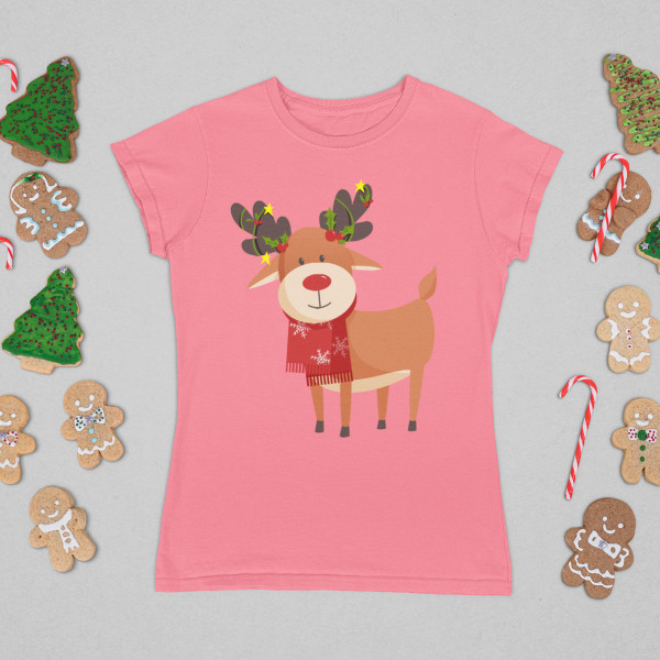 Women's T-shirt "Festive reindeers"