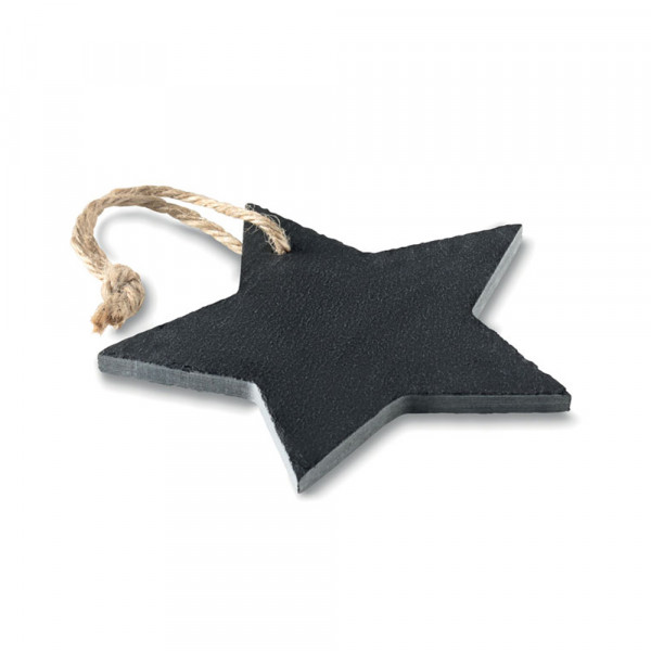 Hanging slate decoration with chalk "Star" Hanging slate decoration with chalk "Star"
