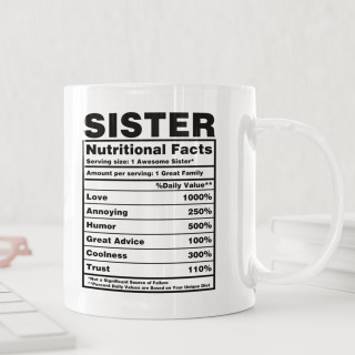 Mug "Sister Nutrition Facts"