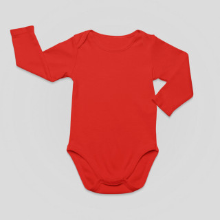 Red Baby Bodysuit without Print