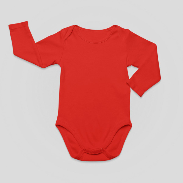 Red Baby Bodysuit without Print