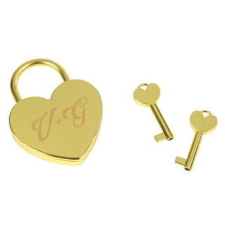 Heart Lock "Love" with Chosen Initials