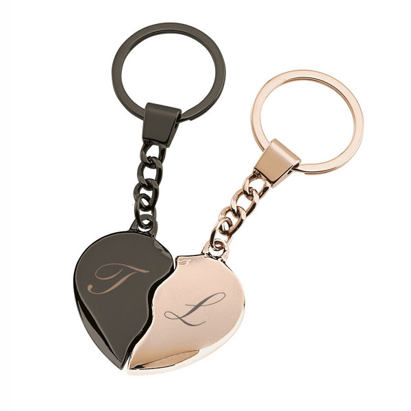 Colored Key Pendant for the Couple "Two Hearts" (with the ability to engrave at an extra price)