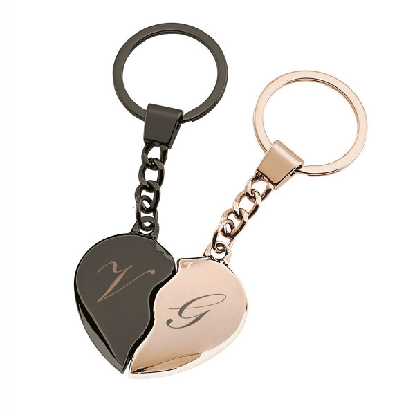 Colored Key Pendant for the Couple "Two Hearts" (with the ability to engrave at an extra price)