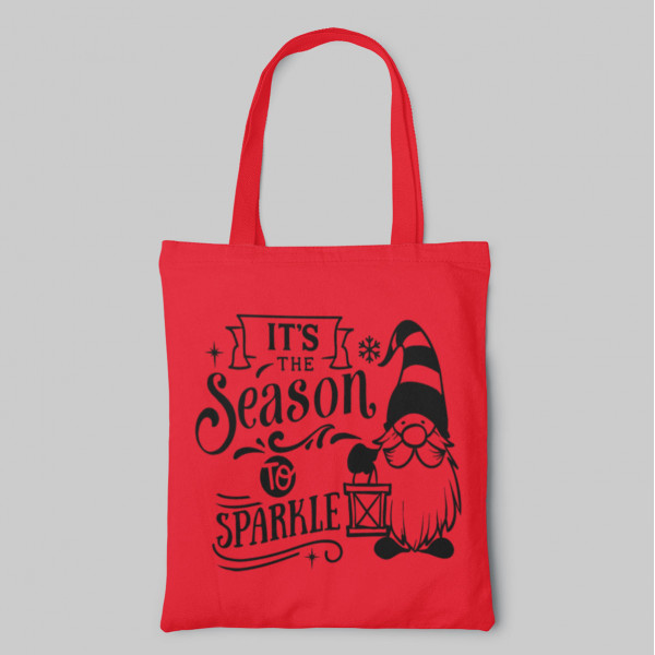 Colored fabric bag "It's the season to sparkle" Colored fabric bag "It's the season to sparkle"