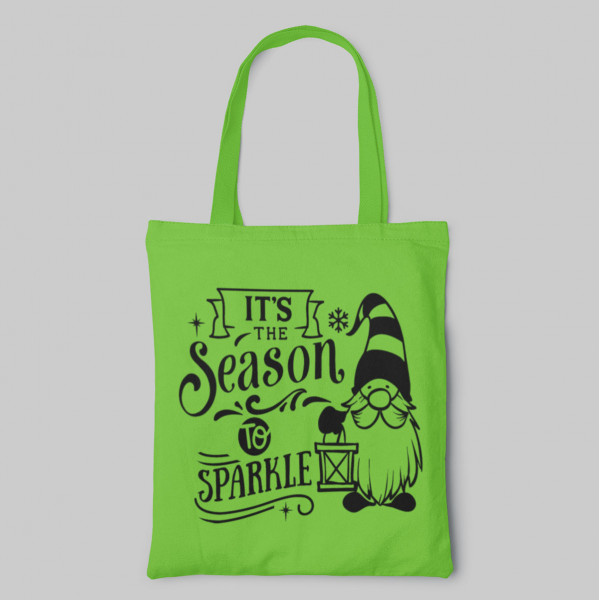 Colored fabric bag "It's the season to sparkle" Colored fabric bag "It's the season to sparkle"