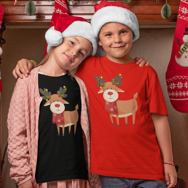 Kids' T-shirt "Festive reindeers"