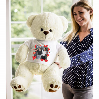 XXL bear "Albert - Love you" with your chosen photo (46 cm)