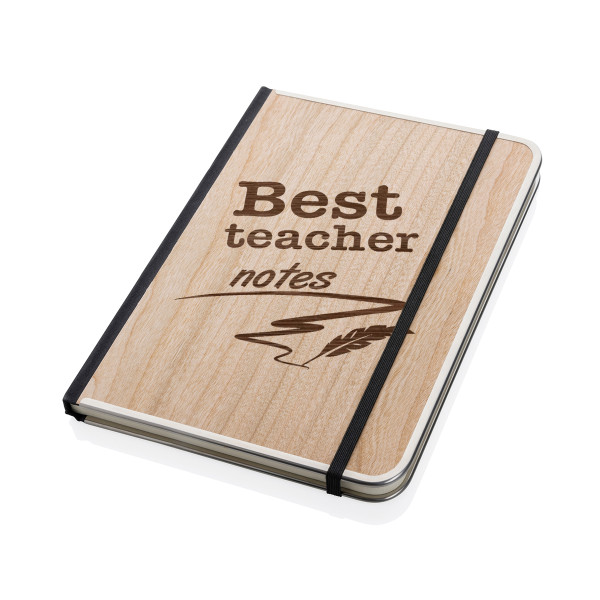 A5 wooden-cover notebook "Best Teacher Notes"