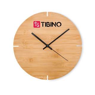 Bamboo wall clock with your logo