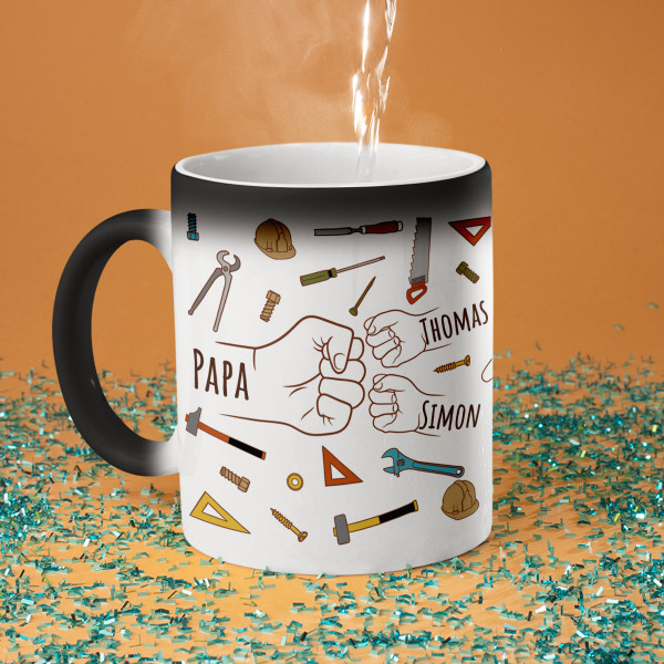 Mug "Dad's Little Helpers" with custom children’s names