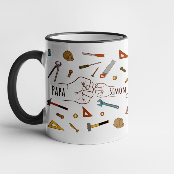 Mug "Dad's Little Helpers" with custom children’s names