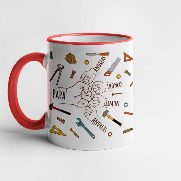 Mug "Dad's Little Helpers" with custom children’s names