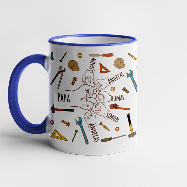Mug "Dad's Little Helpers" with custom children’s names