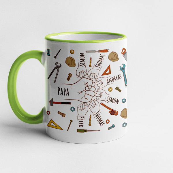 Mug "Dad's Little Helpers" with custom children’s names