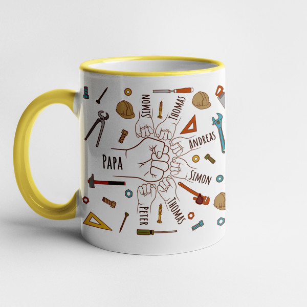 Mug "Dad's Little Helpers" with custom children’s names