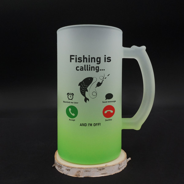 Beer mug "Fishing is calling" Beer mug "Fishing is calling"