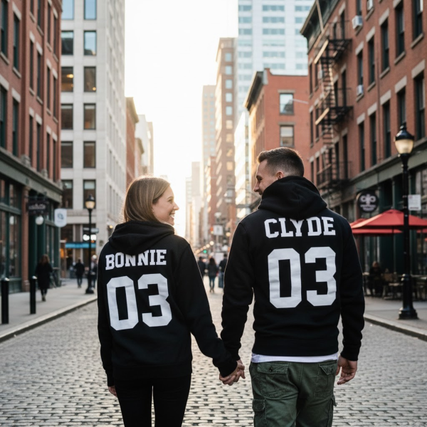 Sweatshirt set "Bonnie & Clyde" (with the selected numbers)
