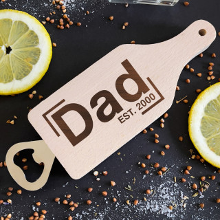 Bottle opener - cutting board "Dad" with your chosen year