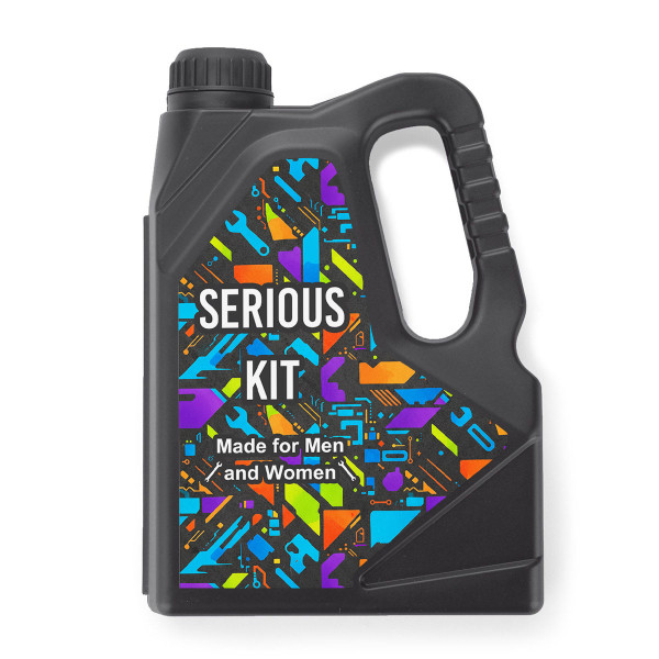 Canister-shaped tool set "Serious Kit"