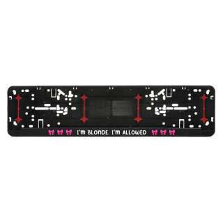 Car number plate frame "I'm blonde"