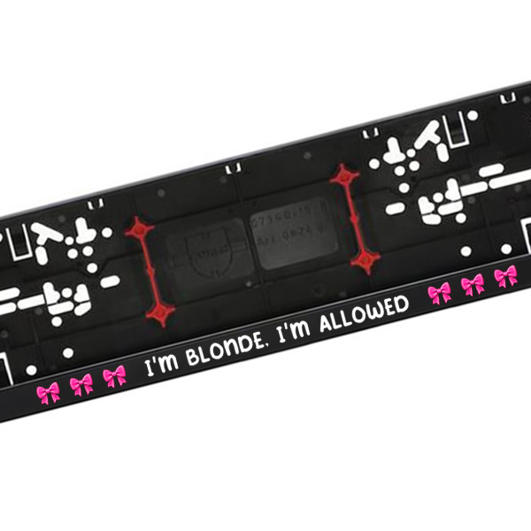 Car number plate frame "I'm blonde" Car number plate frame "I'm blonde"