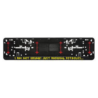 Car number plate frame "I'm not drunk"