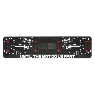 Car number plate frame "Until the car inspection do us part"