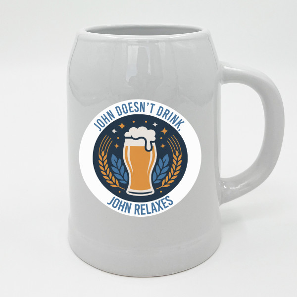 Ceramic mug "Not drinking – just relaxing" with your chosen name
