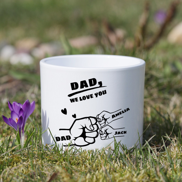 Ceramic pot "Dad and Children" with the children’s names
