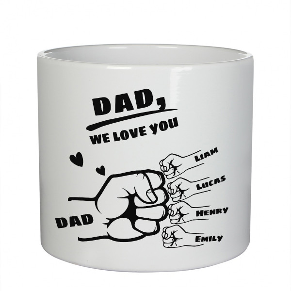 Ceramic pot "Dad and Children" with the children’s names