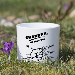 Ceramic pot "Grandpa and Grandchildren" with the grandchildren’s names Ceramic pot "Grandpa and Grandchildren" with the grandchildren’s names