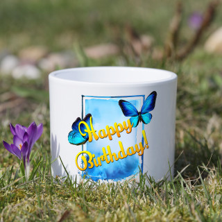 Ceramic pot "Happy Birthday!"