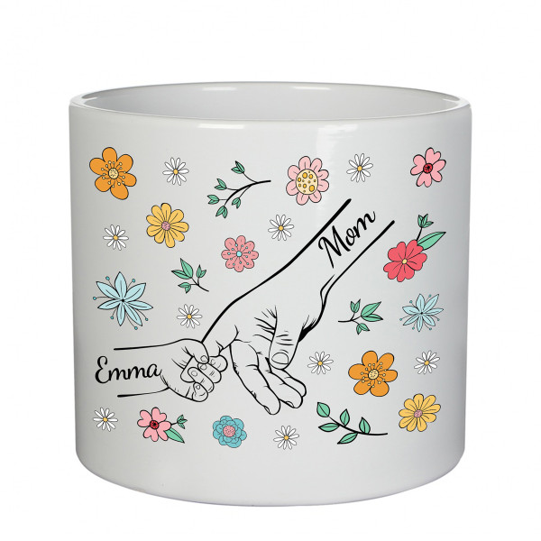 Ceramic pot "Mom and Kids" with children's names Ceramic pot "Mom and Kids" with children's names