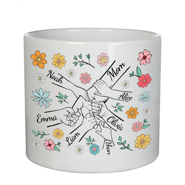 Ceramic pot "Mom and Kids" with children's names Ceramic pot "Mom and Kids" with children's names