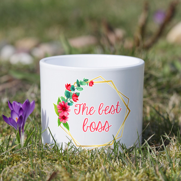 Ceramic pot "The best boss" Ceramic pot "The best boss"