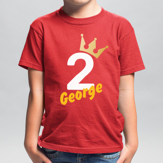 Children's birthday T-shirt with chosen name and age