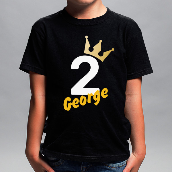 Children's birthday T-shirt with chosen name and age