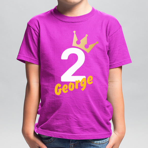 Children's birthday T-shirt with chosen name and age